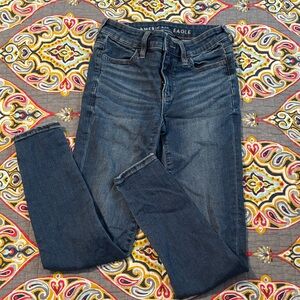 American Eagle Outfitters Women's Dark Blue Skinny Jeans